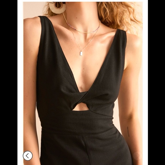 NWT Front Twist Jumpsuit (black) - Picture 2 of 9